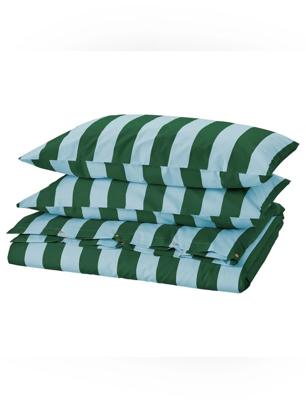 Striped Green and Light Blue Bedding Set - Classic Home Bedding